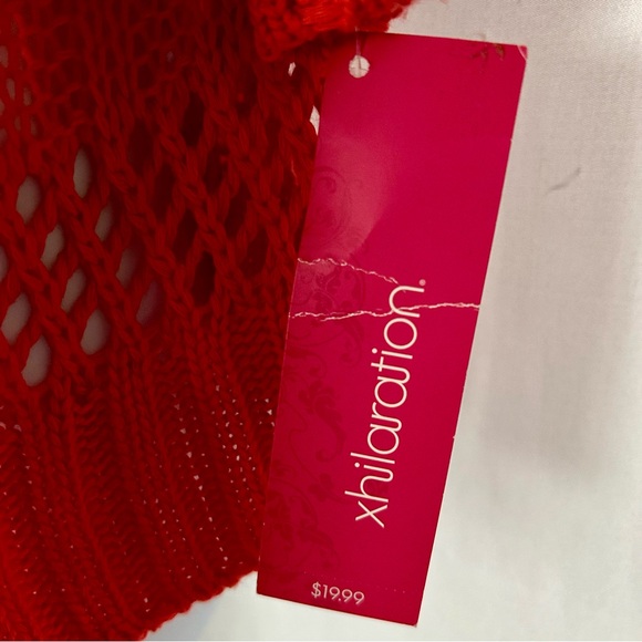 Xhiliration Orange Crochet Cardigan Size S/MP/M - Picture 5 of 6